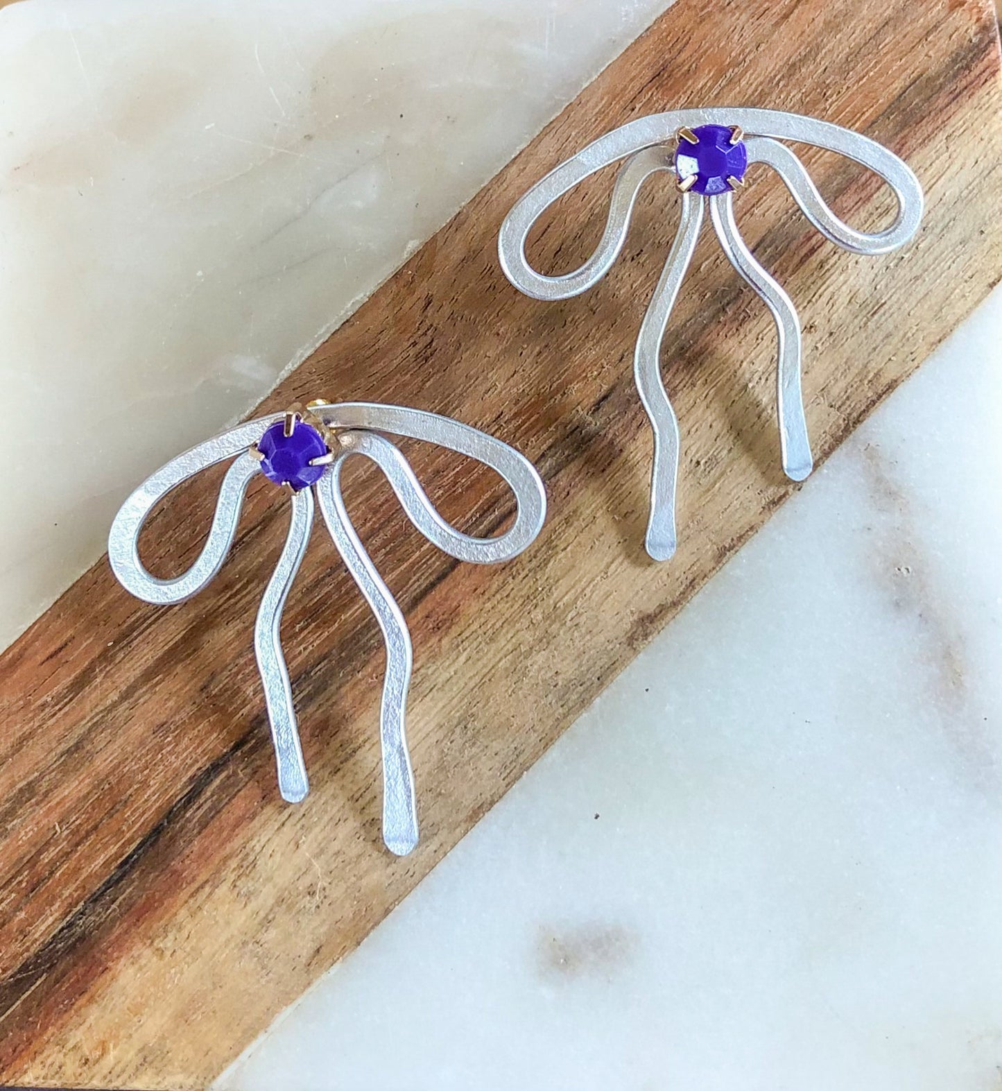 Coquette Bow: Hand-formed aluminum wire earring jackets