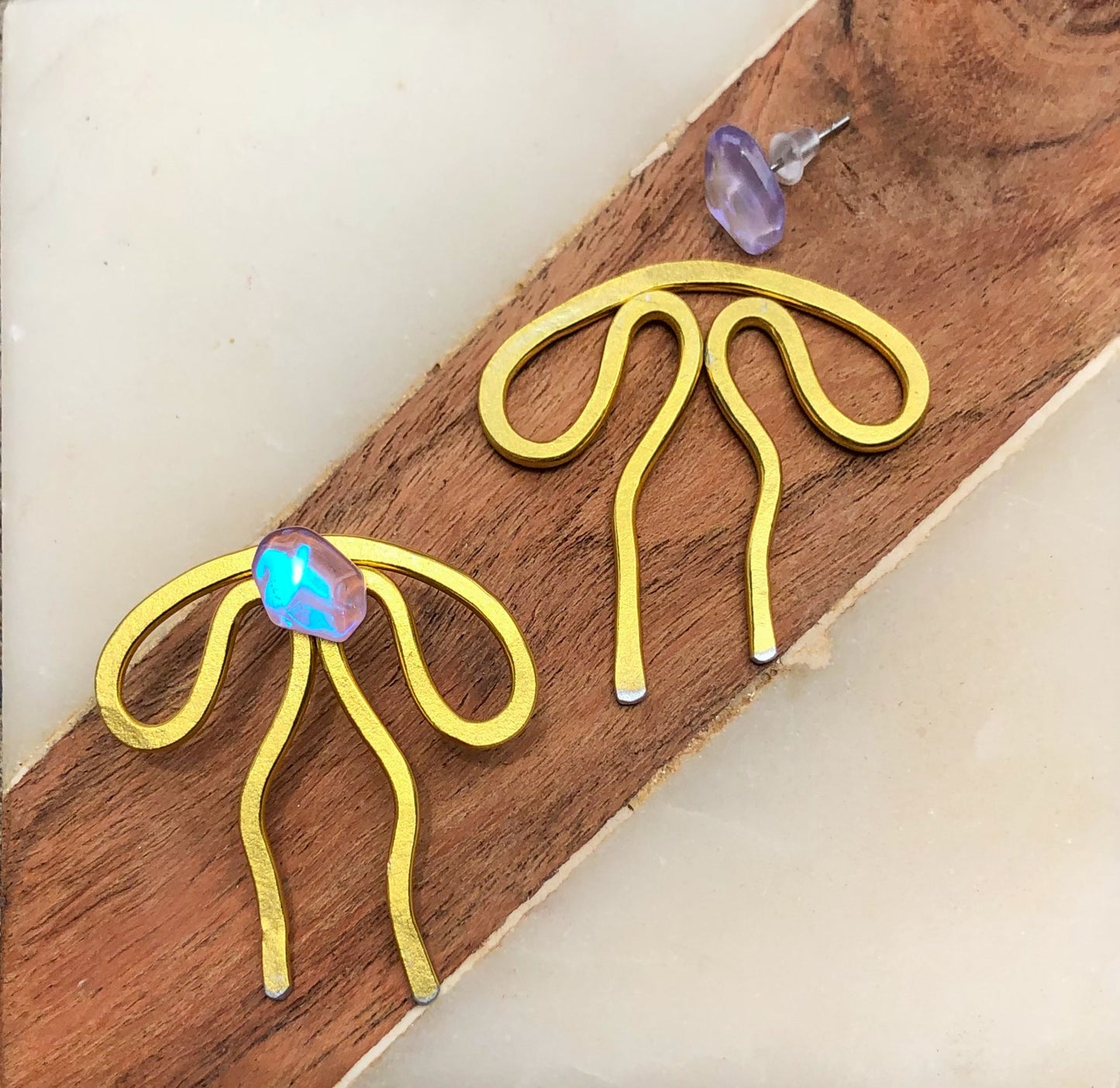 Coquette Bow: Hand-formed aluminum wire earring jackets