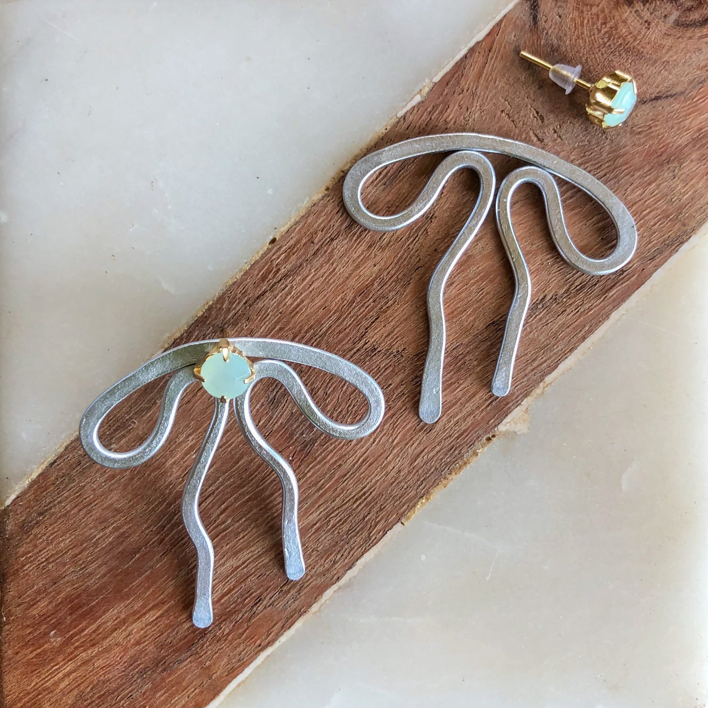 Coquette Bow: Hand-formed aluminum wire earring jackets