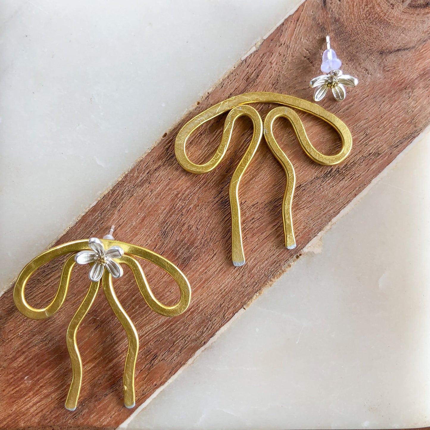 Coquette Bow: Hand-formed aluminum wire earring jackets