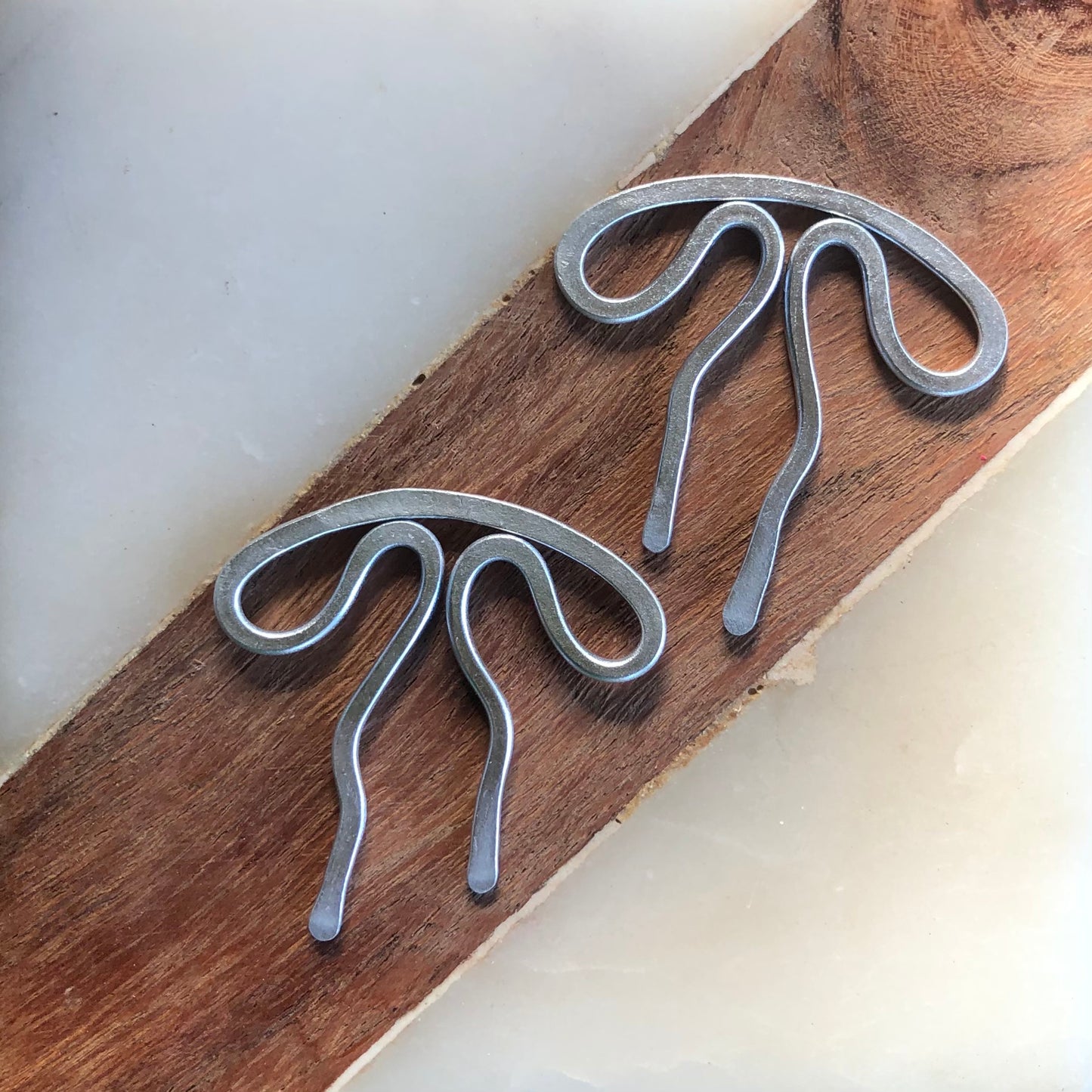 Coquette Bow: Hand-formed aluminum wire earring jackets