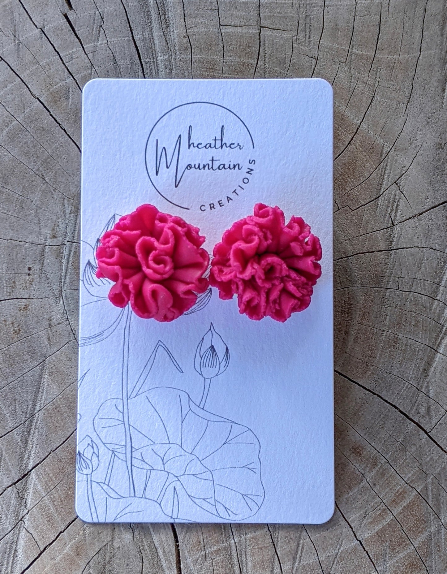 Moss Rose- Fuchsia Small Studs