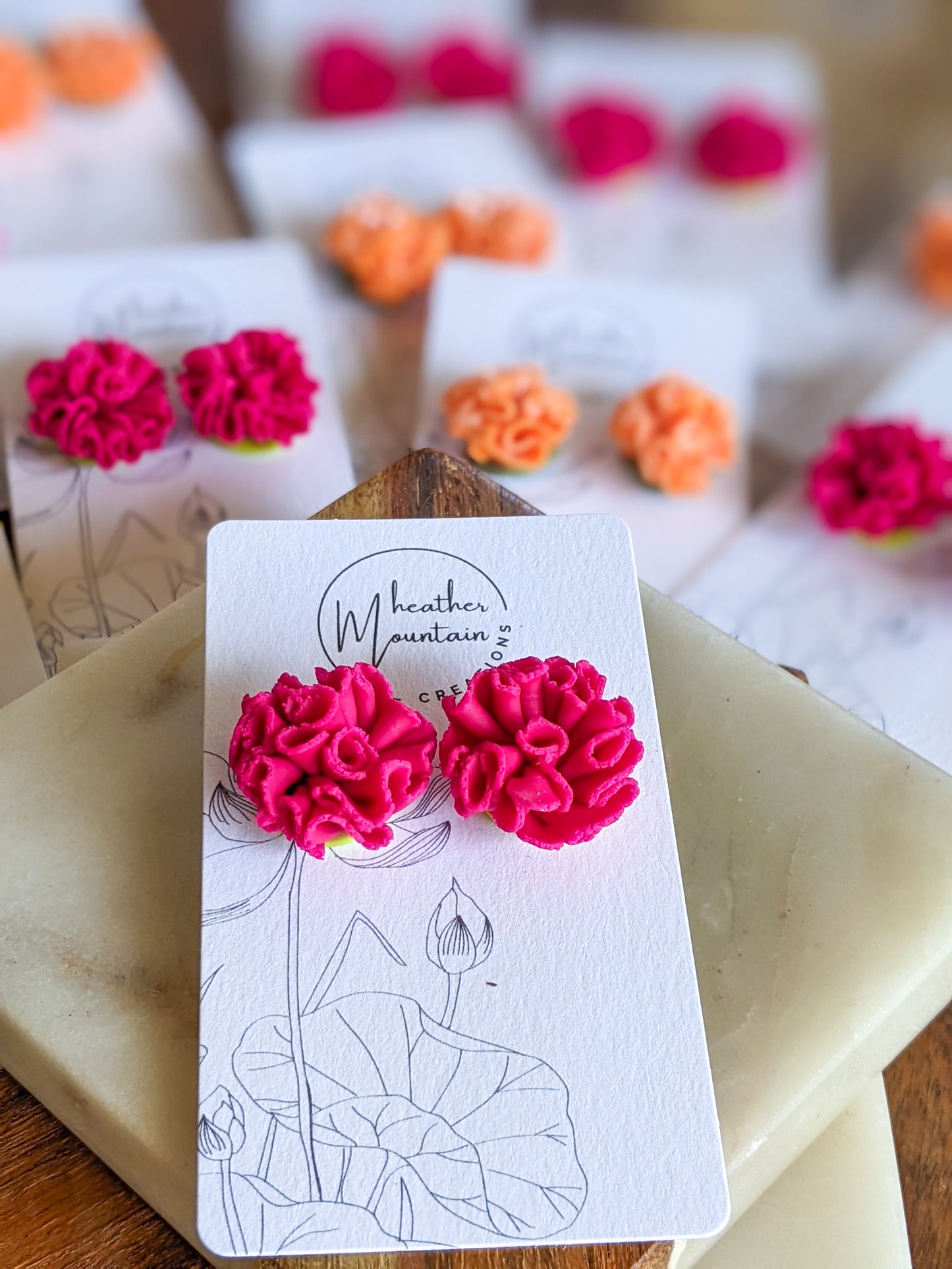 Moss Rose- Fuchsia Small Studs