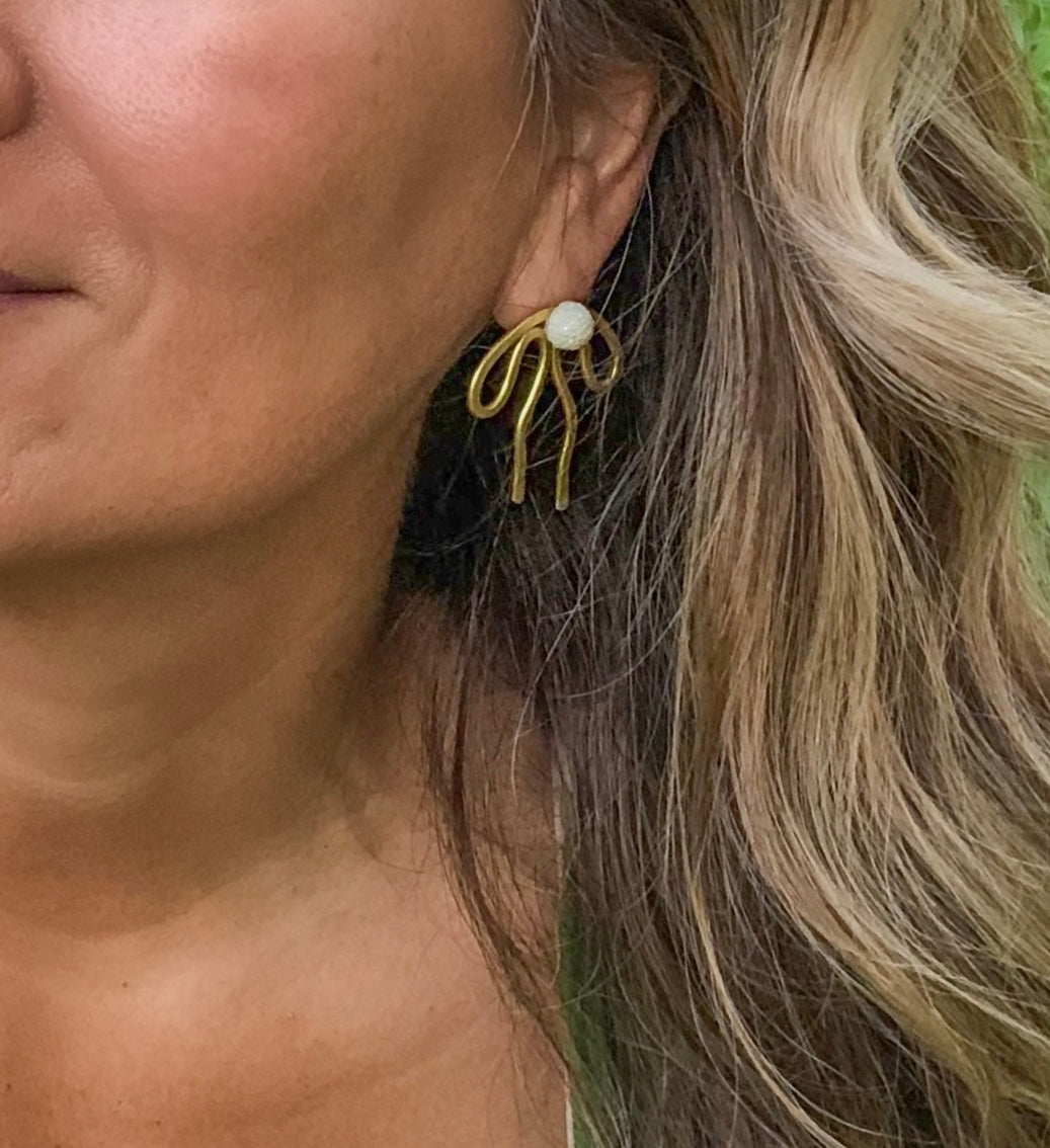 Coquette Bow: Hand-formed aluminum wire earring jackets