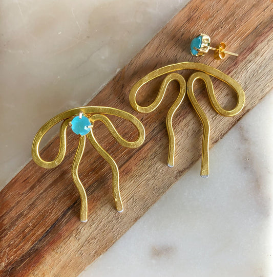Coquette Bow: Hand-formed aluminum wire earring jackets