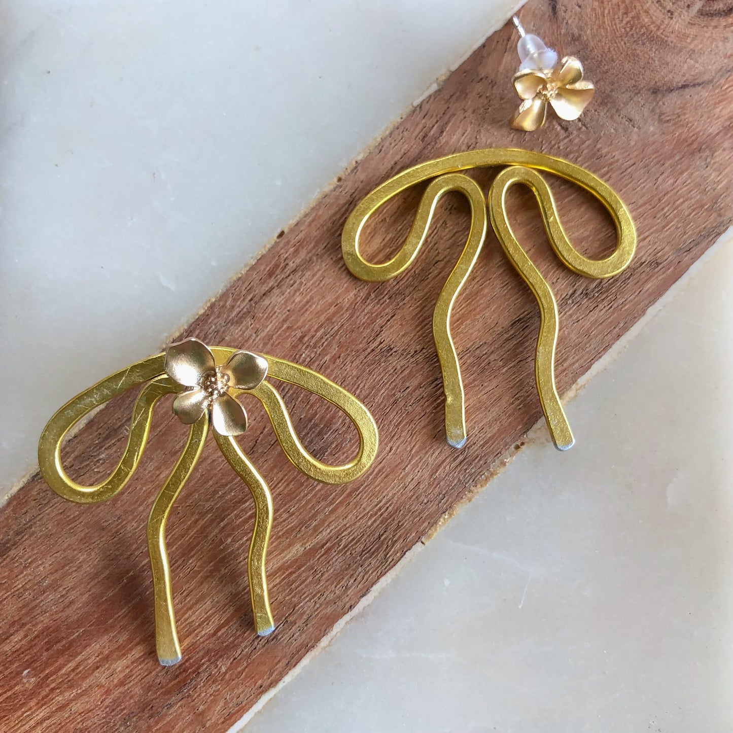 Coquette Bow: Hand-formed aluminum wire earring jackets