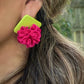 Fiesta Flair Moss Rose- Square Diamond Shape Stud Post Back
