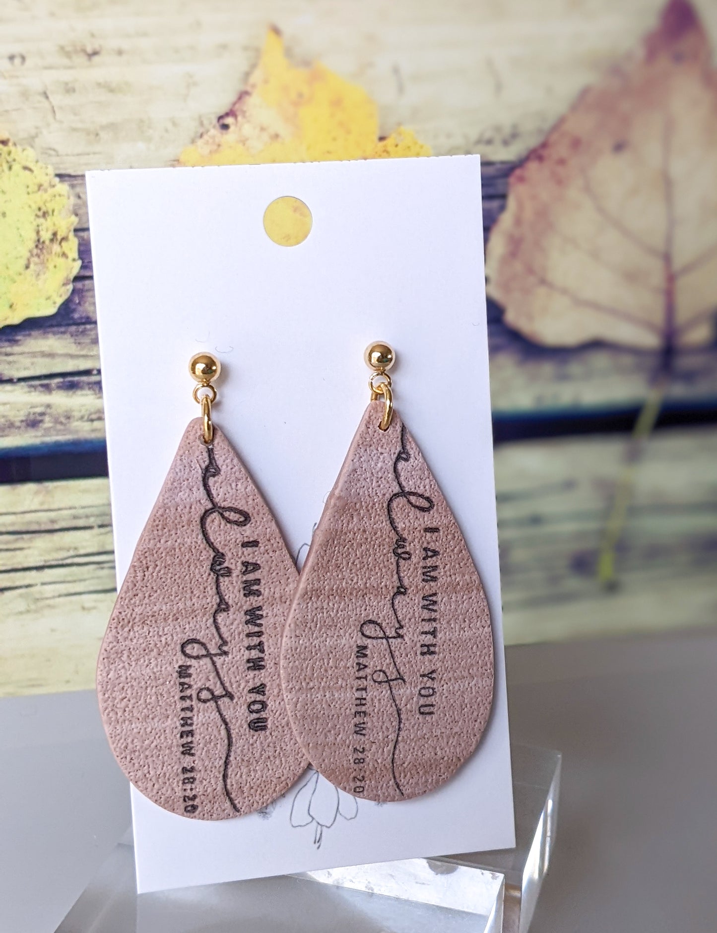 Aletheia- Blush Sand- Drop Earring- Matthew 28:20