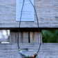 Serenity- Elements- Handmade polymer clay beads black leather necklace