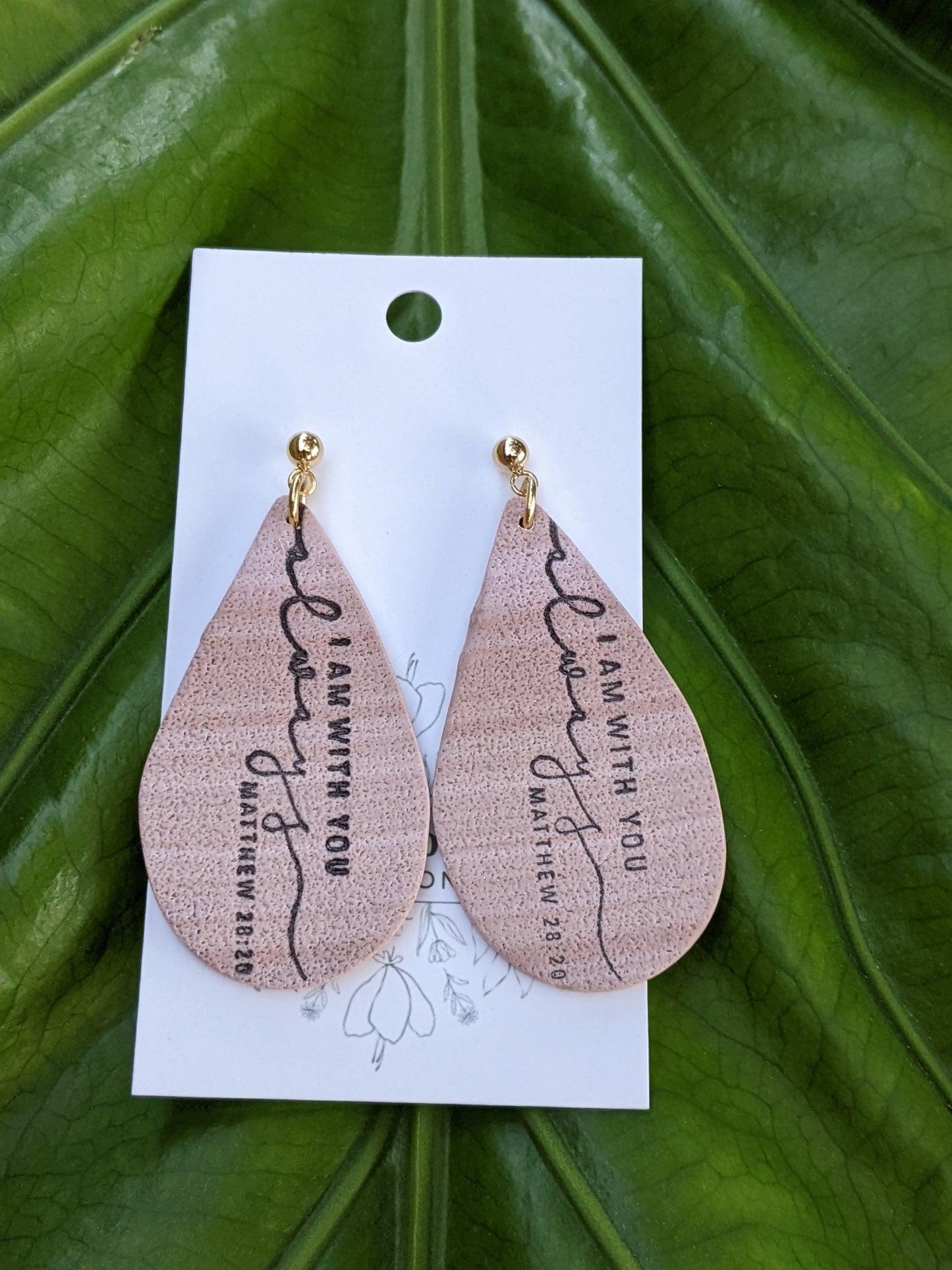 Aletheia- Blush Sand- Drop Earring- Matthew 28:20