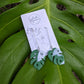 Monstera Albo drop earring