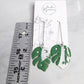 Monstera Albo drop earring