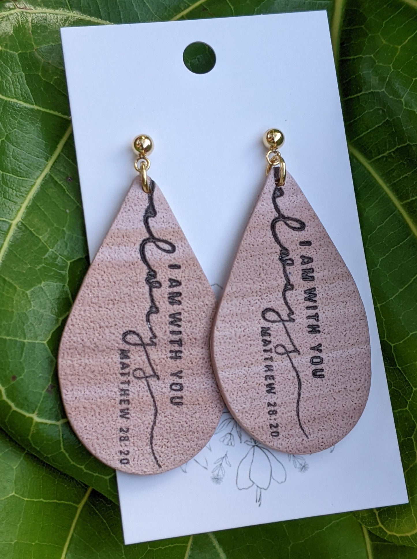 Aletheia- Blush Sand- Drop Earring- Matthew 28:20