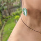 Monstera Albo drop earring