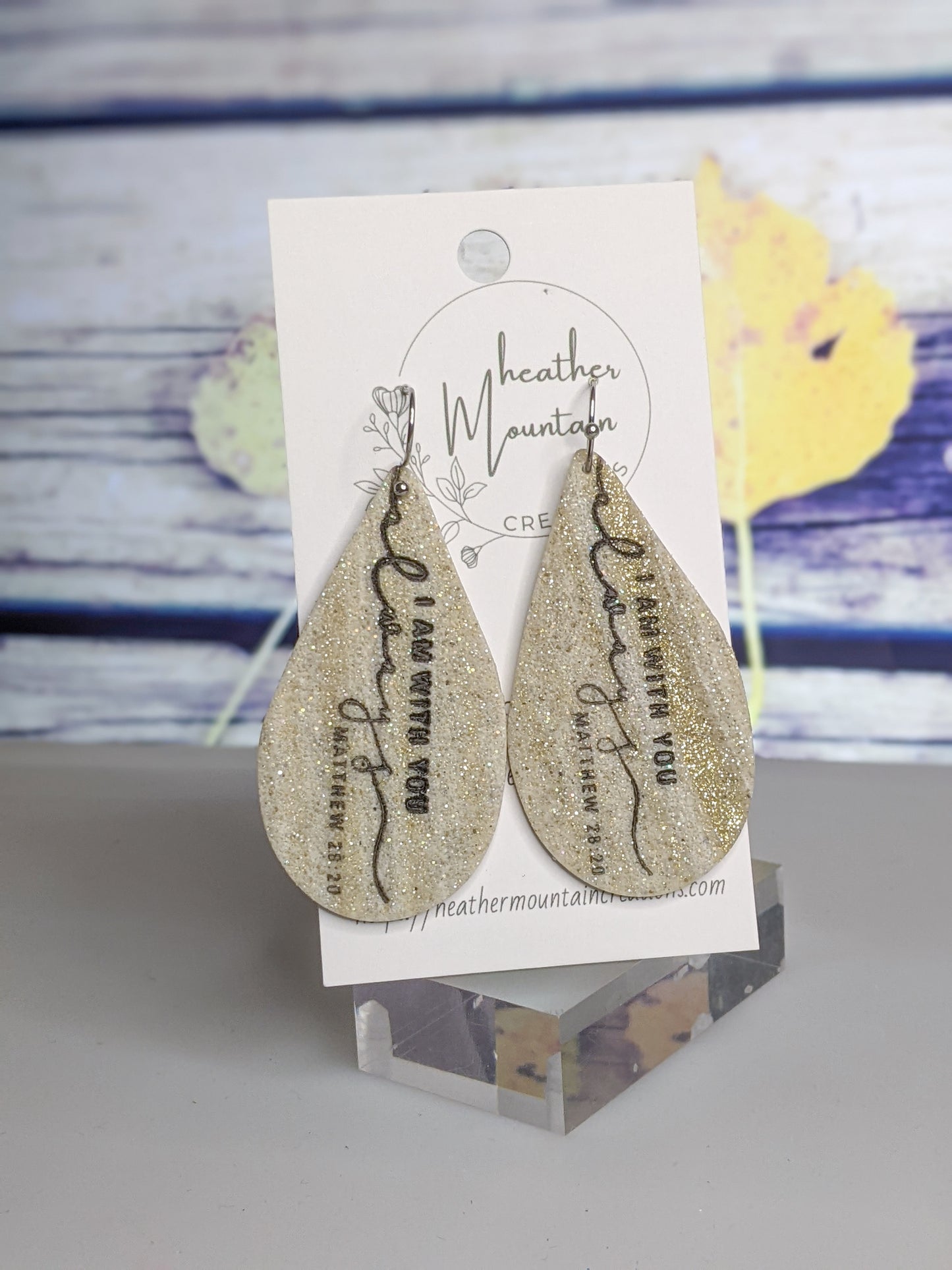 Aletheia- White Sand- Drop Earring- Matthew 28:20