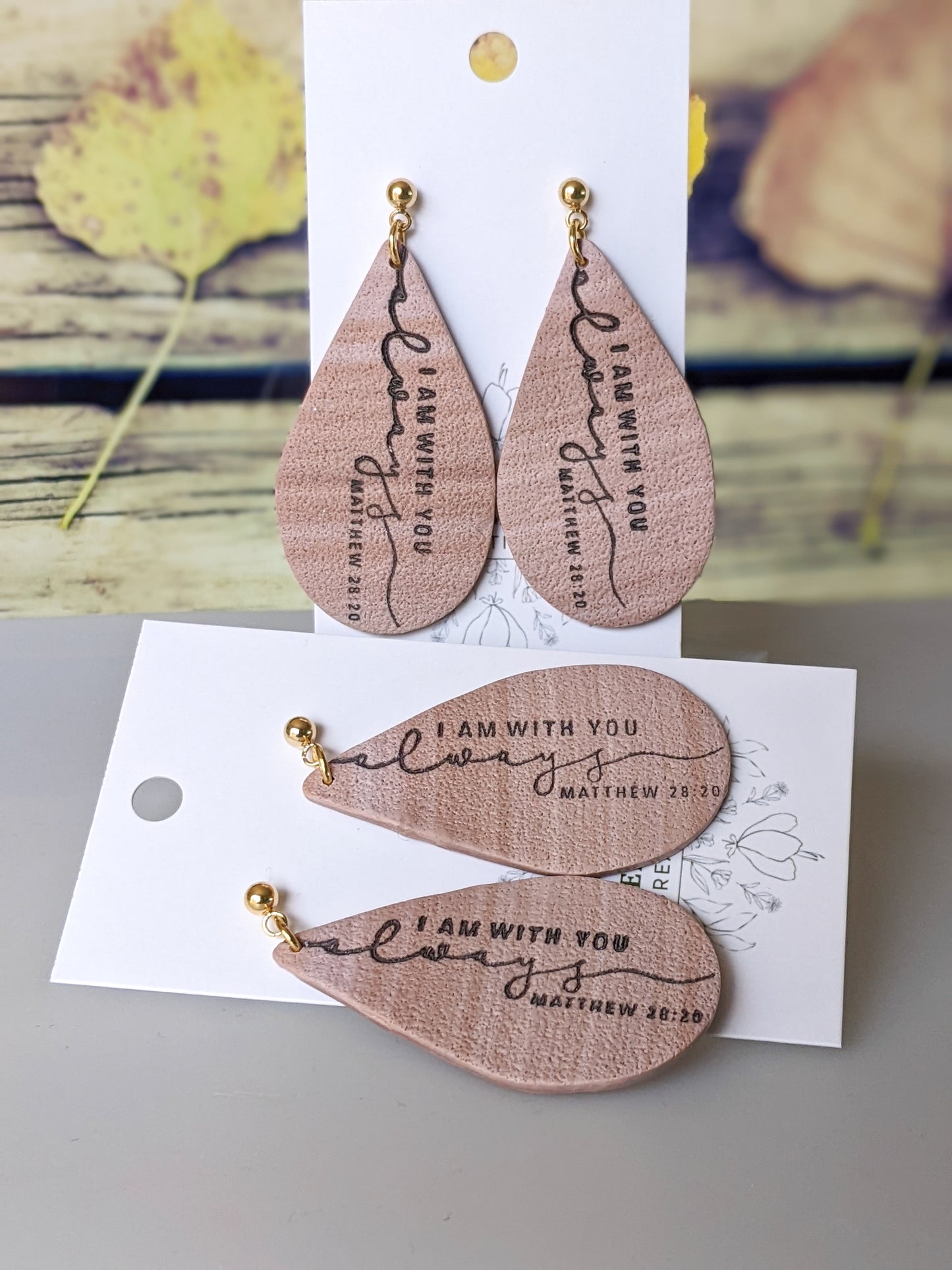 Aletheia- Blush Sand- Drop Earring- Matthew 28:20