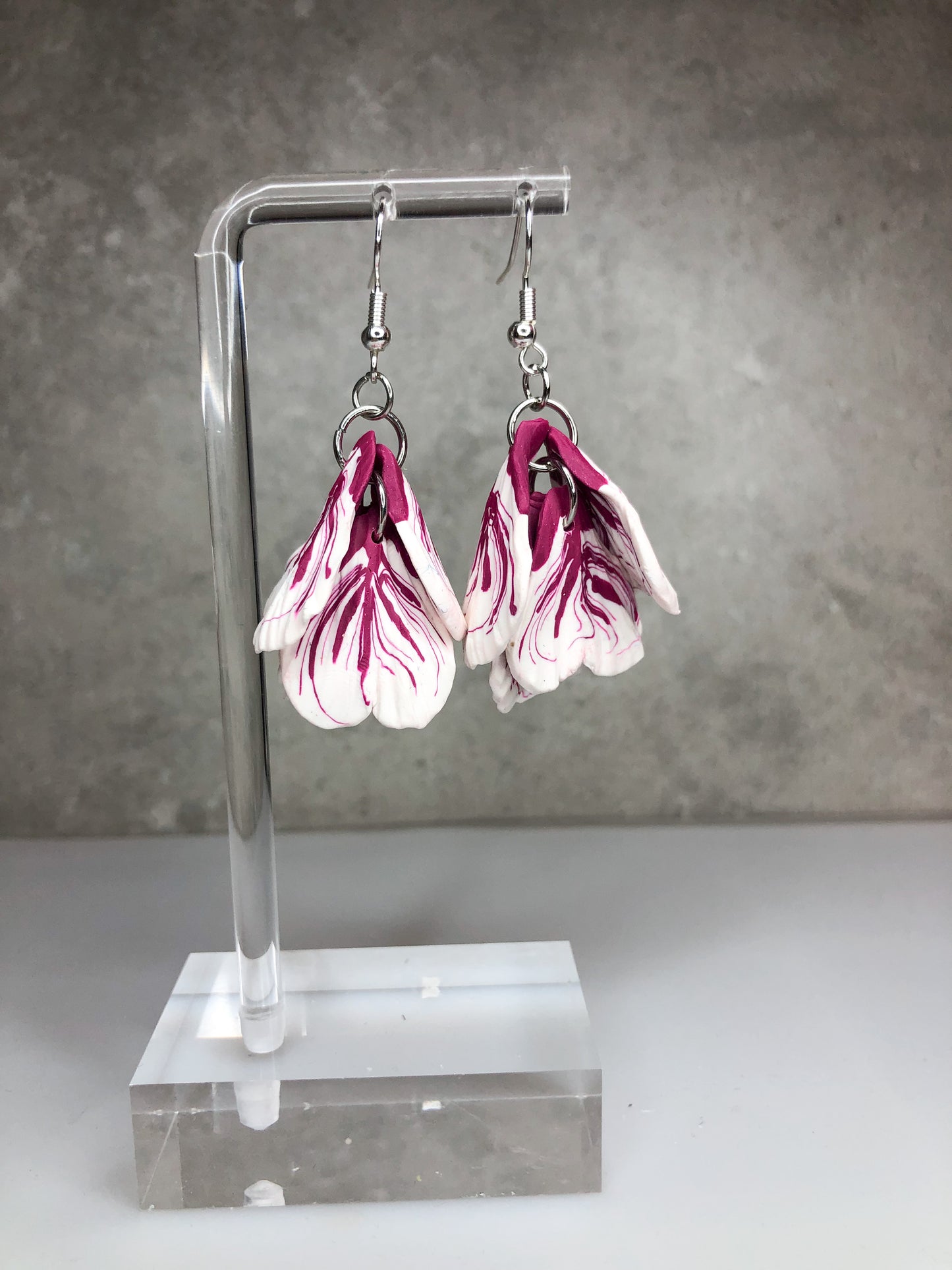 Zebrina- Malva flower petal dangle