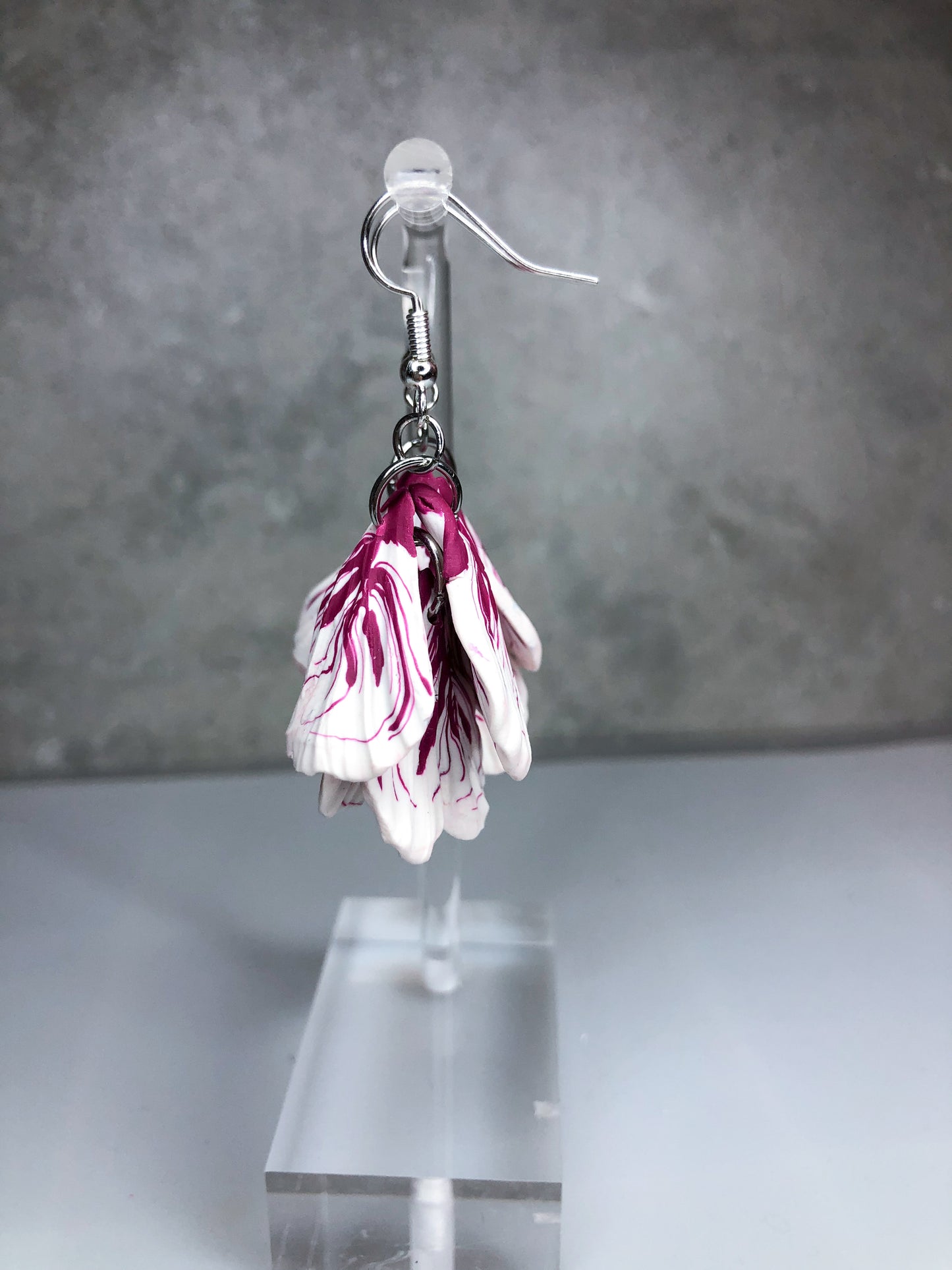 Zebrina- Malva flower petal dangle